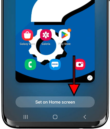 Set to home screen Samsung