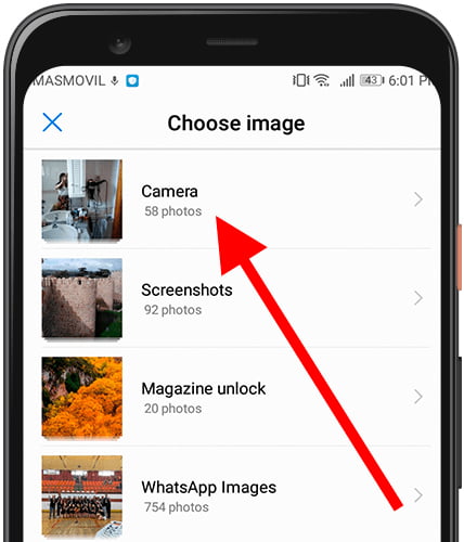 Select photo from gallery Huawei