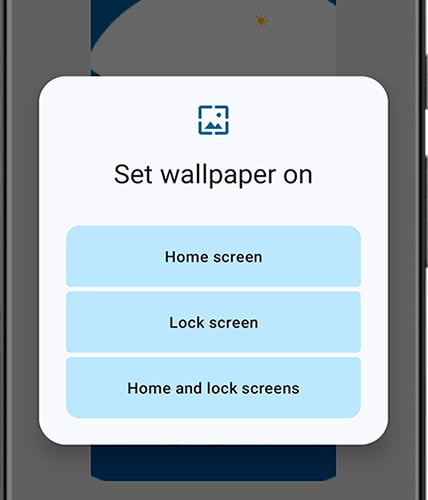 Choosing wallpaper on Android