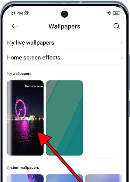 Set wallpaper Xiaomi