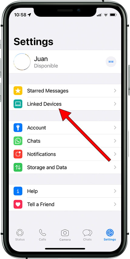 Settings WhatsApp Web/Desktop iOS