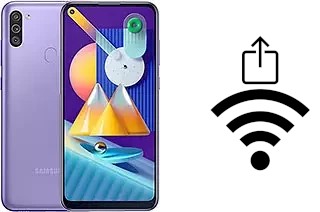 How to generate a QR code with the Wi-Fi password on a Samsung Galaxy M11